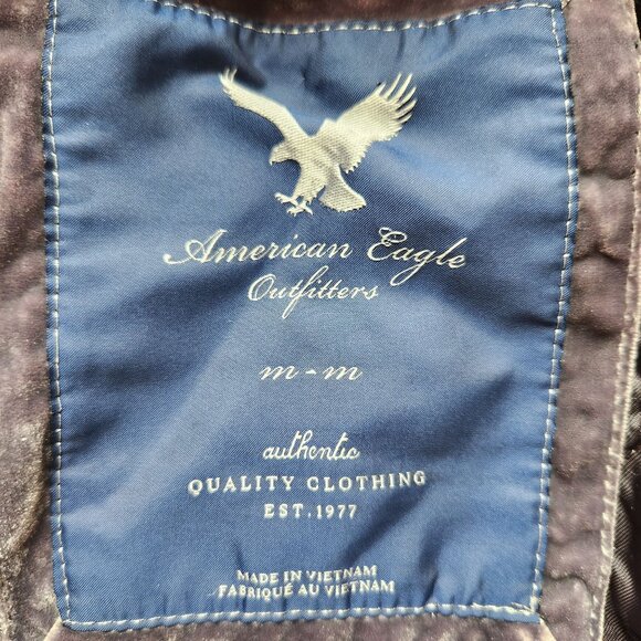 American Eagle Red Black Plaid Wool Peacoat Fall Winter Preppy Cabincore Cozy - Picture 3 of 11